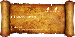 Albach Antal névjegykártya